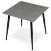 HT-398M GREY - Stôl jedálenský 80x80 cm, keramická doska šedý mramor, čierne kovové nohy