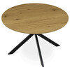 HT-F4120 OAK - Stôl jedálenský okrúhly, 120x75 cm, MDF divoký dub, čierne kovové nohy