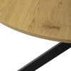 HT-F4120 OAK - Stôl jedálenský okrúhly, 120x75 cm, MDF divoký dub, čierne kovové nohy