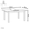 HT-D1926 BK - Stôl jedálenský rozkladací 120+40x80x75, čierny matný lak, tvrdené sklo,