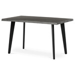 HT-F4413 GREY - Stôl jedálenský, 130x80x75 cm, MDF doska, dekor šedý dub, kov, čierny lak