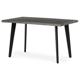 HT-F4413 GREY - Stôl jedálenský, 130x80x75 cm, MDF doska, dekor šedý dub, kov, čierny lak