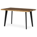 HT-F4413 OLW - Stôl jedálenský, 130x80x75 cm, MDF doska, dekor staré drevo, kov, čierny lak