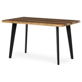 HT-F4413 OLW - Stôl jedálenský, 130x80x75 cm, MDF doska, dekor staré drevo, kov, čierny lak