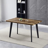 HT-F4413 OLW - Stôl jedálenský, 130x80x75 cm, MDF doska, dekor staré drevo, kov, čierny lak