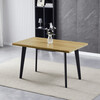 HT-F4413 OAK - Stôl jedálenský, 130x80x75 cm, MDF doska, dekor divoký dub, kov, čierny lak