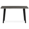 HT-F4413 GREY - Stôl jedálenský, 130x80x75 cm, MDF doska, dekor šedý dub, kov, čierny lak