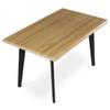 HT-F4413 OAK - Stôl jedálenský, 130x80x75 cm, MDF doska, dekor divoký dub, kov, čierny lak