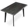 HT-F4413 GREY - Stôl jedálenský, 130x80x75 cm, MDF doska, dekor šedý dub, kov, čierny lak