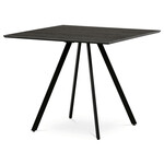 HT-R5190 GREY - Stôl jedálenský, 90x90x76 cm, MDF, kov, šedý dub, čierna