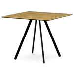 HT-R5190 OAK - Stôl jedálenský, 90x90x76 cm, MDF, kov, dub, čierna
