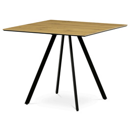 HT-R5190 OAK - Stôl jedálenský, 90x90x76 cm, MDF, kov, dub, čierna