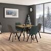 HT-R5190 OAK - Stôl jedálenský, 90x90x76 cm, MDF, kov, dub, čierna