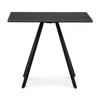 HT-R5190 GREY - Stôl jedálenský, 90x90x76 cm, MDF, kov, šedý dub, čierna