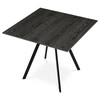 HT-R5190 GREY - Stôl jedálenský, 90x90x76 cm, MDF, kov, šedý dub, čierna