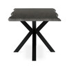 HT-F4618 GREY - Stôl jedálenský, 180x90x75 cm, MDF doska, dekor šedý dub, kovová noha v tvare hviezdy, čierny lak