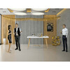 HT-W1214 WT - Stôl jedálenský 140x80, MDF, biela matná doska, kovové nohy vo farbe duba.