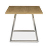 HT-W1515 OAK - Stôl jedálenský 160x90cm, MDF+ dyha, odtieň dub, kovové nohy, brúsený nerez.