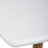HT-W1214 WT - Stôl jedálenský 140x80, MDF, biela matná doska, kovové nohy vo farbe duba.