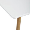 HT-W1214 WT - Stôl jedálenský 140x80, MDF, biela matná doska, kovové nohy vo farbe duba.