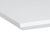 HT-W1630 WT - Stôl jedálenský, 140+40x85, biela matná MDF doska, čierne kovové nohy.