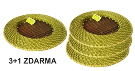 Bambusovo ratanový tácka zelený 3 + 1 ZADARMO