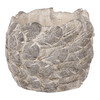 JUK1005 - Obal na kvety, betónový s dekorom pierok.