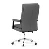 KA-D8104 GREY - Stolička kancelárska, šedá ekokoža, kríž kov chrómový, hojdací mechanizmus, čalúnené podrúčky