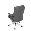 KA-D8104 GREY - Stolička kancelárska, šedá ekokoža, kríž kov chrómový, hojdací mechanizmus, čalúnené podrúčky