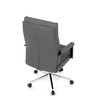 KA-D8104 GREY - Stolička kancelárska, šedá ekokoža, kríž kov chrómový, hojdací mechanizmus, čalúnené podrúčky
