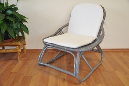 Kreslo Denpasar šedé polstr prírodný biely