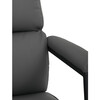 KA-D8104 GREY - Stolička kancelárska, šedá ekokoža, kríž kov chrómový, hojdací mechanizmus, čalúnené podrúčky