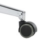 KA-D8104 GREY - Stolička kancelárska, šedá ekokoža, kríž kov chrómový, hojdací mechanizmus, čalúnené podrúčky