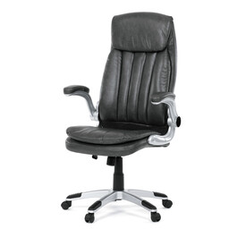 KA-F1218 GREY - Kreslo kancelárske, šedá ekokoža, hojdací mechanizmus