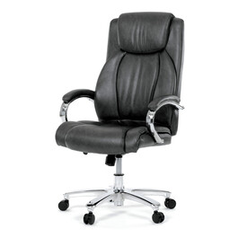 KA-F1385 GREY - Kreslo kancelárske, šedá ekokoža, chrómový kríž, hojdací mechanizmus, nosnosť 150kg