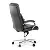 KA-F1385 GREY - Kreslo kancelárske, šedá ekokoža, chrómový kríž, hojdací mechanizmus, nosnosť 150kg