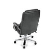 KA-F1385 GREY - Kreslo kancelárske, šedá ekokoža, chrómový kríž, hojdací mechanizmus, nosnosť 150kg
