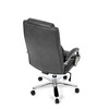 KA-F1385 GREY - Kreslo kancelárske, šedá ekokoža, chrómový kríž, hojdací mechanizmus, nosnosť 150kg