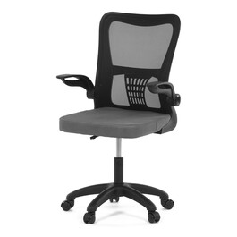 KA-K2006 GREY - Kancelárska stolička, sieťovina, čierny plast, hojdací mechanizmus, kolieska na tvrdé povrchy