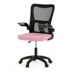 KA-K2006 PINK - Kancelárska stolička, sieťovina, čierny plast, hojdací mechanizmus, kolieska na tvrdé povrchy