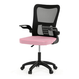 KA-K2006 PINK - Kancelárska stolička, sieťovina, čierny plast, hojdací mechanizmus, kolieska na tvrdé povrchy