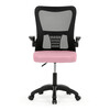 KA-K2006 PINK - Kancelárska stolička, sieťovina, čierny plast, hojdací mechanizmus, kolieska na tvrdé povrchy