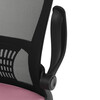 KA-K2006 PINK - Kancelárska stolička, sieťovina, čierny plast, hojdací mechanizmus, kolieska na tvrdé povrchy