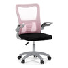 KA-K2008 PINK - Kancelárska stolička, ružová sieťovina, šedý plast, kolieska na tvrdé podlahy