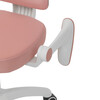 KA-K1063 PINK - Detská stolička, ružová sieťovina, bedrová opierka, biely plastový kríž, kolieska na tvrdé podlahy