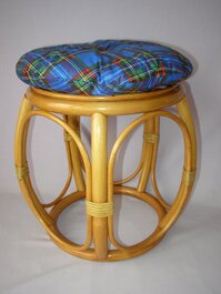 Polster na ratanovú taburetku modrý - priemer 35 cm