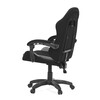 KA-R209 GREY - Herné kreslo, permanent contact mechanizmus s polohovou aretáciou, čierna a šedá látka, plast. kríž