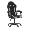 KA-R209 GREY - Herné kreslo, permanent contact mechanizmus s polohovou aretáciou, čierna a šedá látka, plast. kríž