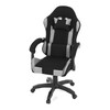 KA-R209 GREY - Herné kreslo, permanent contact mechanizmus s polohovou aretáciou, čierna a šedá látka, plast. kríž