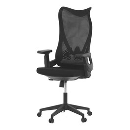KA-S248 BK - Stolička kancelárska, čierna MESH, plastový kríž